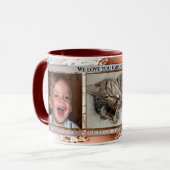 Amusant Artiste Bleu Brown Cute Photo Mug (Devant gauche)