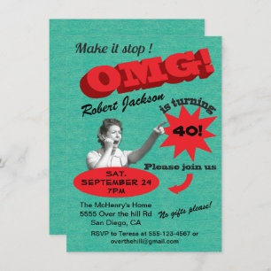 Amusant Au-dessus de la colline jalon invitations 