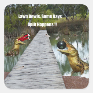 Amusant Australian Lawn Bowls Design, Stickers