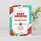 Amusant Baby shower Pop Art Invitation (Debout devant)