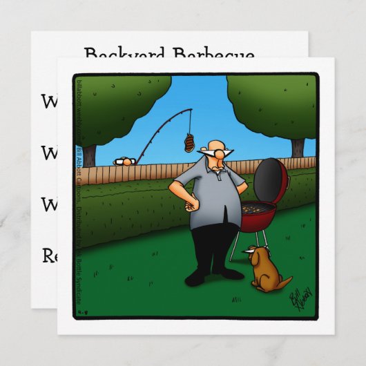 Amusant Barbecue Invitations Spectacles (Devant / Derrière)