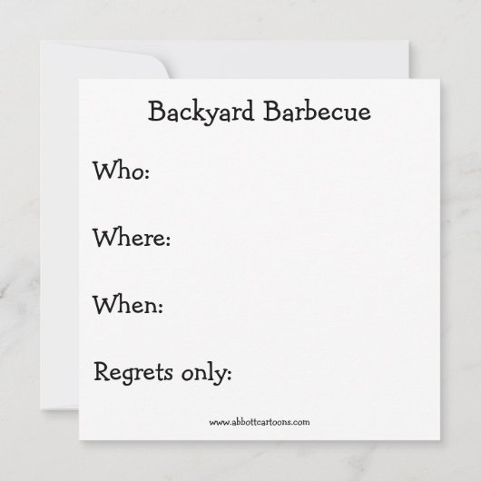 Amusant Barbecue Invitations Spectacles (Dos)