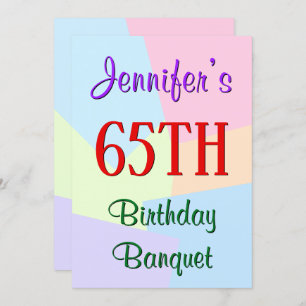 Amusant, Basic "65th Birthday Banquet" Invitation