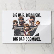 Amusant Big Hair Music Boombox Hamster Supergroup