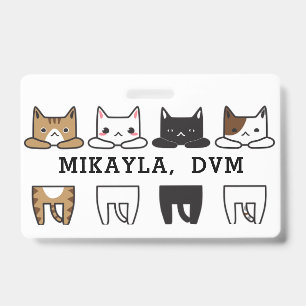 Amusant cadre multicolore chat Badge