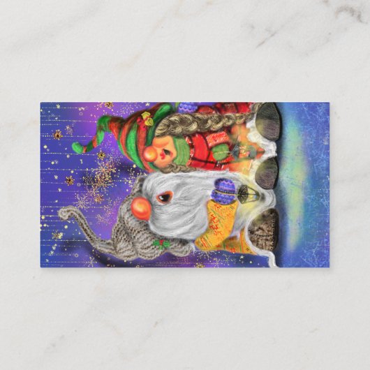 Amusant Carte de visite de Noël heureux chanter Gn (Dos)