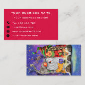 Amusant Carte de visite de Noël heureux chanter Gn (Devant / Derrière)