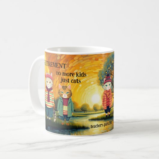 Amusant Chat Enseignant Retraite Mug (Devant gauche)