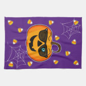 Amusant Citrouille Éffrayant avec évierS Serviette (Horizontal)