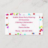 Amusant, Coloré Confetti Party Planner Carte de vi (Dos)