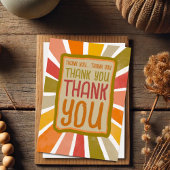 Amusant Coloré Joyeux Merci Simple Jaune