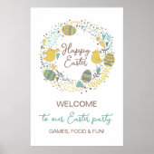 Amusant coloré Pâques Brunch Affiche de bienvenue (Devant)