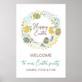 Amusant coloré Pâques Brunch Affiche de bienvenue (Devant)