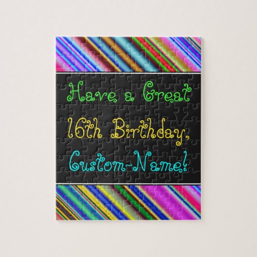 Amusant, coloré, Whimsical 16th Birthday Puzzle (Vertical)