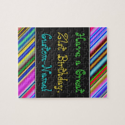 Amusant, coloré, Whimsical 21st Birthday Puzzle (Horizontal)