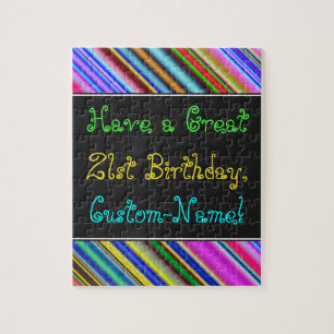 Amusant, coloré, Whimsical 21st Birthday Puzzle
