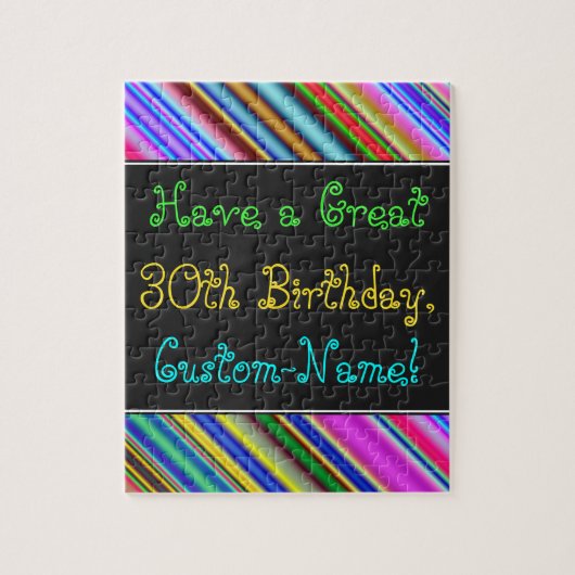 Amusant, coloré, Whimsical 30th Birthday Puzzle (Vertical)