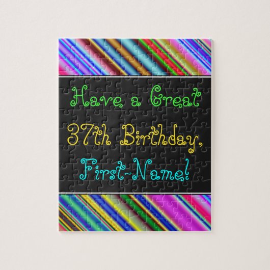 Amusant, coloré, Whimsical 37th Birthday Puzzle (Vertical)