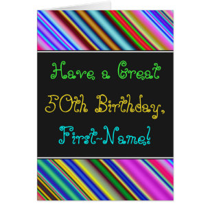 Amusant, coloré, Whimsical 50th Birthday Card
