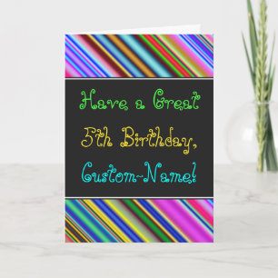Amusant, coloré, Whimsical 5e Anniversaire Carte
