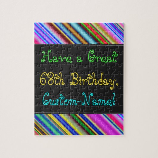Amusant, coloré, Whimsical 68th Birthday Puzzle (Vertical)