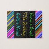 Amusant, coloré, Whimsical 77th Birthday Puzzle (Horizontal)