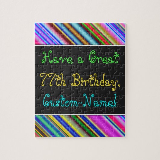 Amusant, coloré, Whimsical 77th Birthday Puzzle (Vertical)