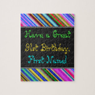 Amusant, coloré, Whimsical 91st Birthday Puzzle