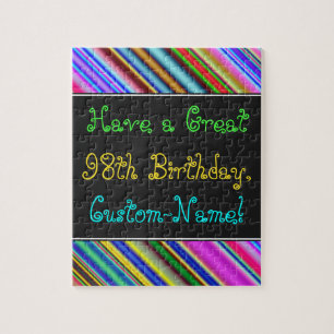 Amusant, coloré, Whimsical 98th Birthday Puzzle