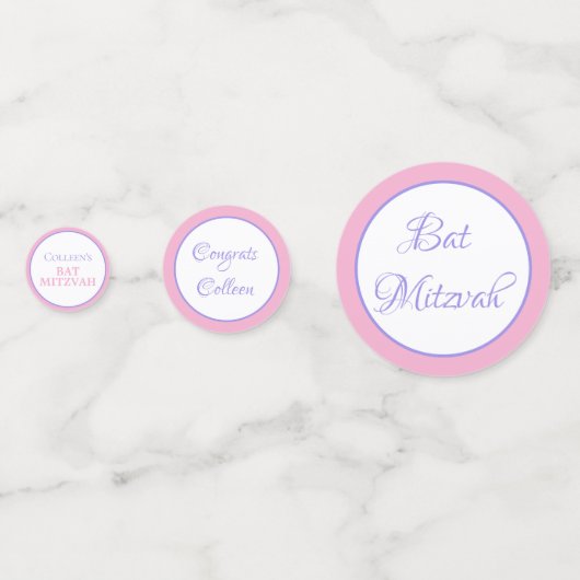 Amusant ! Confetti Bat mitzvah personnalisé (Derrière)