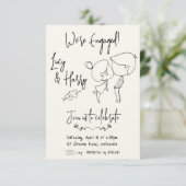 Amusant Couple minimum fiançailles Invitation (Debout devant)