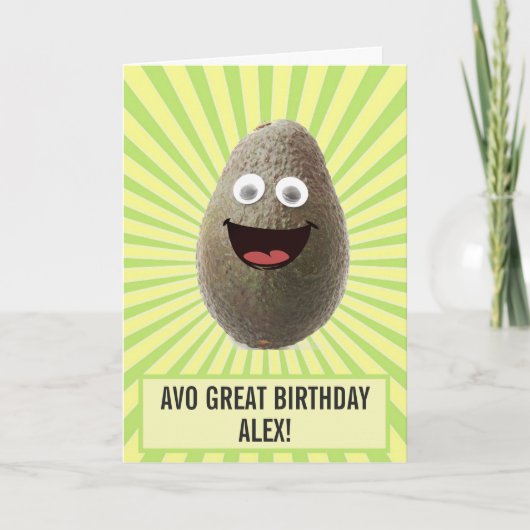 Amusant Cute Avocado Ont Une Grande Carte D'Annive (Devant)