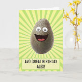 Amusant Cute Avocado Ont Une Grande Carte D'Annive (Fleur jaune)