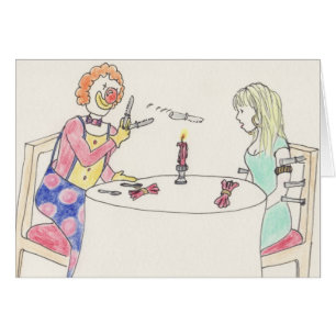 Amusant Date Clown Romance Cartoon Art Humour