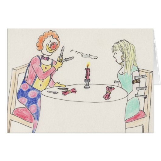 Amusant Date Clown Romance Cartoon Art Humour (Devant horizontal)