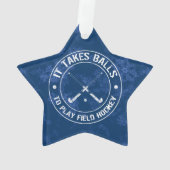 Amusant de hockey sur gazon Ornement de vacances (dos)