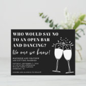 Amusant Décontracté Open Bar Dancing Faire-part de (Debout devant)