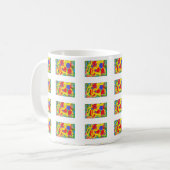 Amusant design motif couleurs vives sur une tasse (Devant gauche)