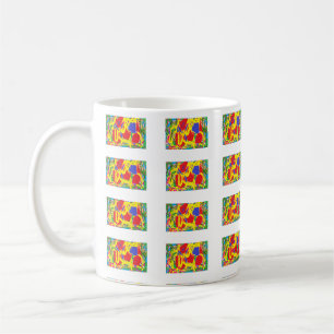 Amusant design motif couleurs vives sur une tasse