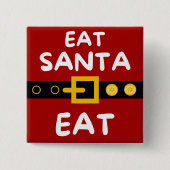Amusant eet Santa Eat Vierkante Button 5,1 Cm (Voorkant)
