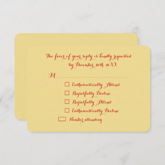 Amusant Elegant Custom Fête de Noël RSVP (Devant / Derrière)