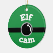 Amusant Elf Vert Cam Arbre de Noël Ornement en cér (Gauche)
