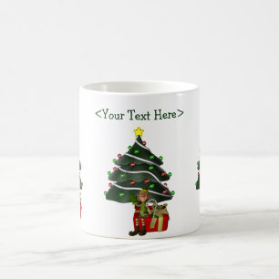 Amusant Elfe Personnalisé Noël Mug