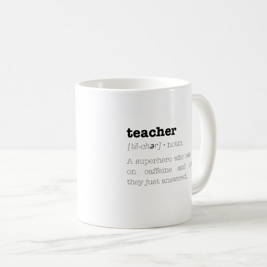 Amusant enseignant Mug Définition Mug (Devant droit)
