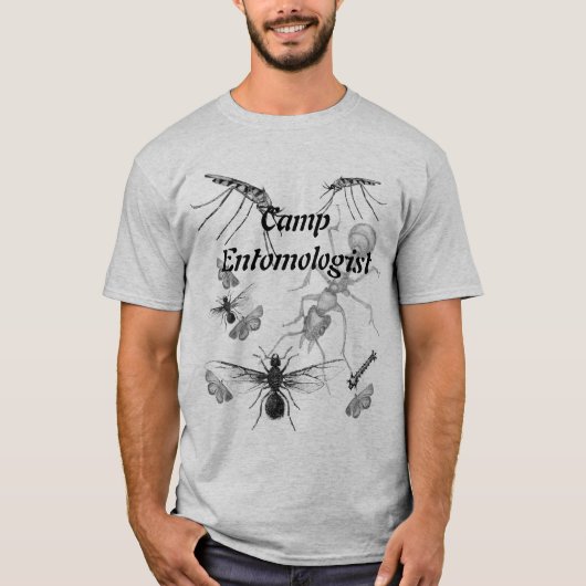 Amusant Entomologiste de camp Bug Mens T-shirt (Devant)