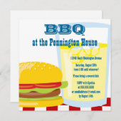 Amusant été BBQ (barbecue) grill invitation (Devant / Derrière)