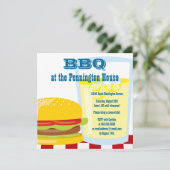Amusant été BBQ (barbecue) grill invitation (Debout devant)