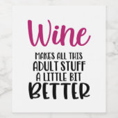 Amusant Étiquette de vin adulte (Étiquettes simples)