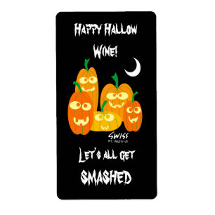 Amusant Étiquette du vin ou de la bière d'Hallowee