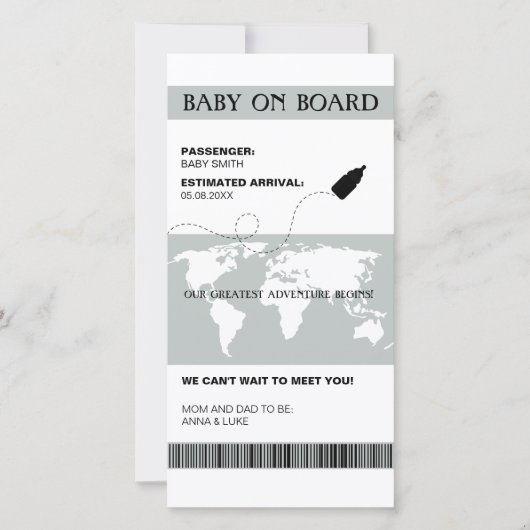 Amusant Faire-part de grossesse Boaring Pass Style (Devant)